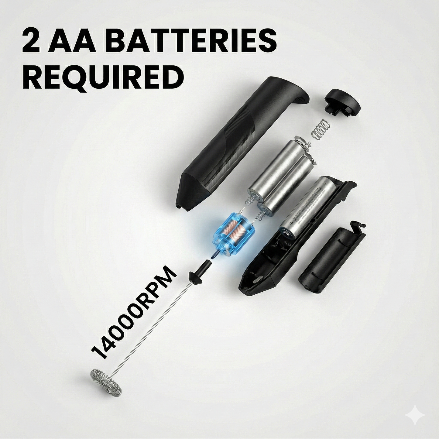 Battery Operated Stainless Steel Milk Frother