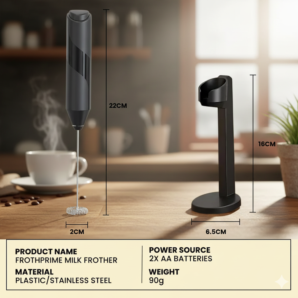 Battery Operated Stainless Steel Milk Frother